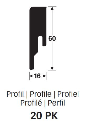 Leisten für Designboden 6953  Eiche karamell  Profil 20 PK 16x60mm von MEISTER